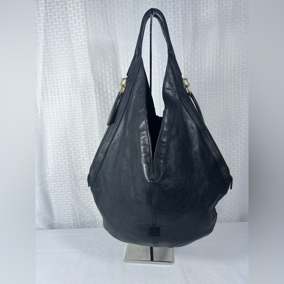 Givenchy Nightingale Black Lambskin Leather Hobo Tote Bag - Picture 1 of 15